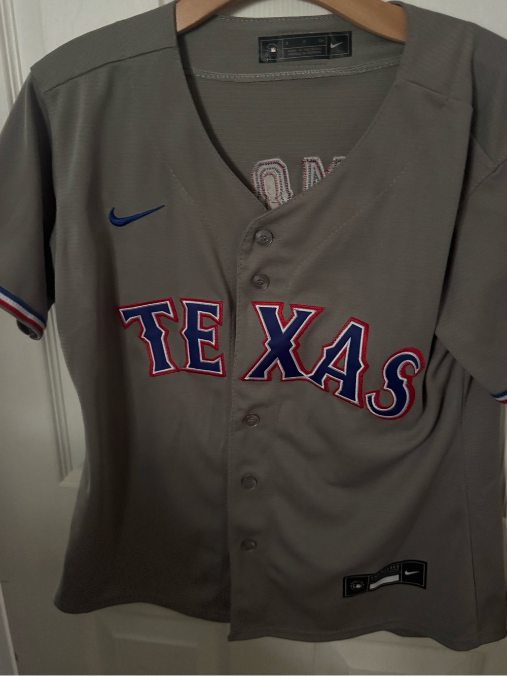 Nike Gray Baseball Jersey with Black Trim